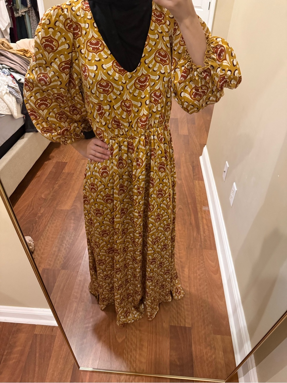 Mustard Floral Maxi Dress
